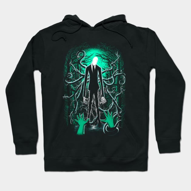 Slender Man (sea green) Hoodie by KawaiiDread